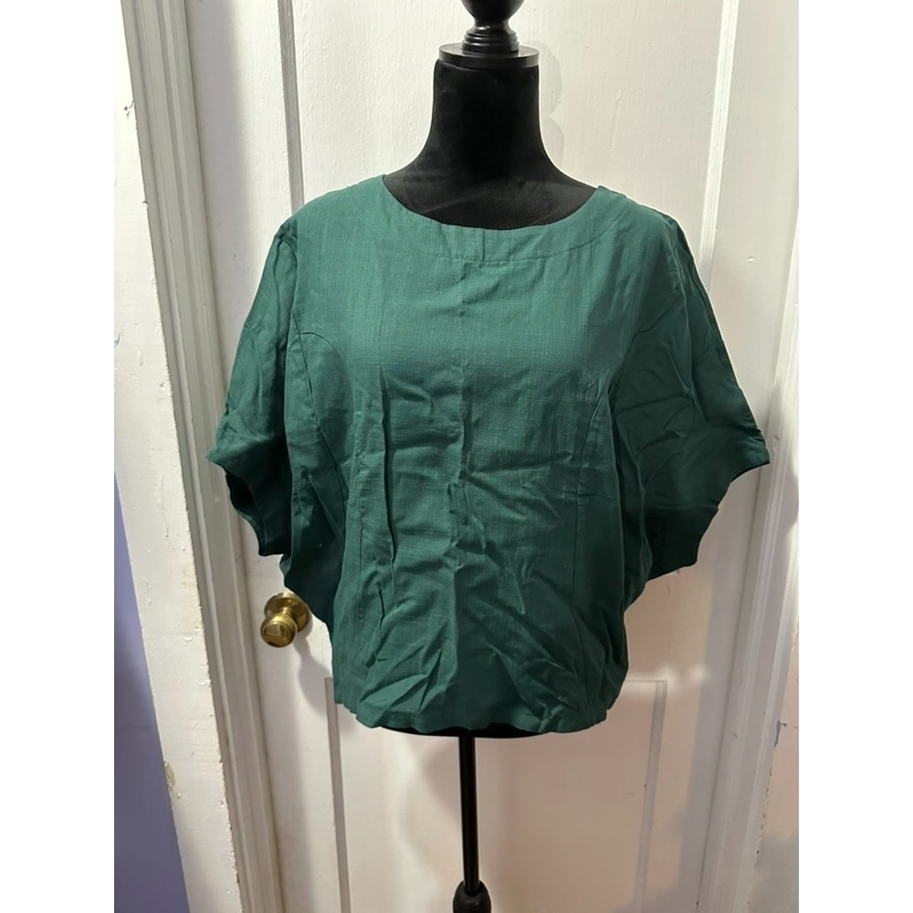 Unbranded 100% Cotton Green Short Sleeve Top in S‎